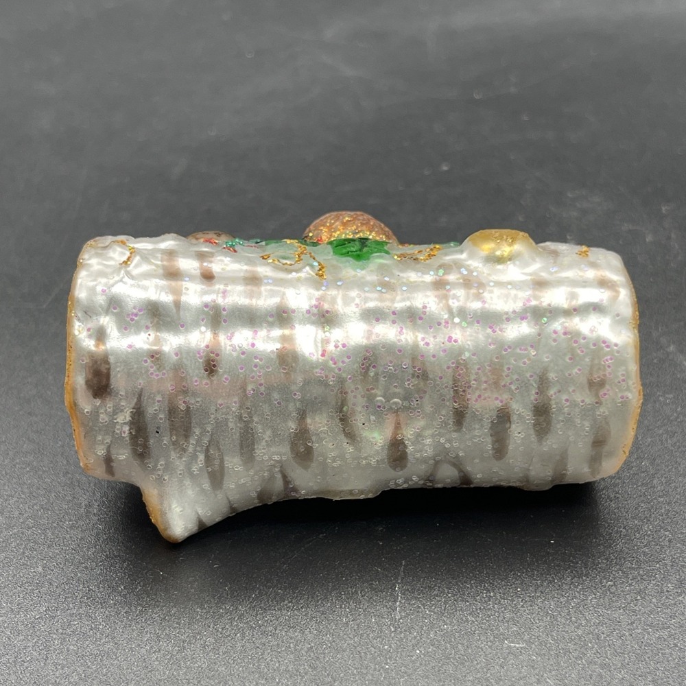 Old World Christmas / OWC Glass Ornament YULE LOG 3" - Picture 5 of 6